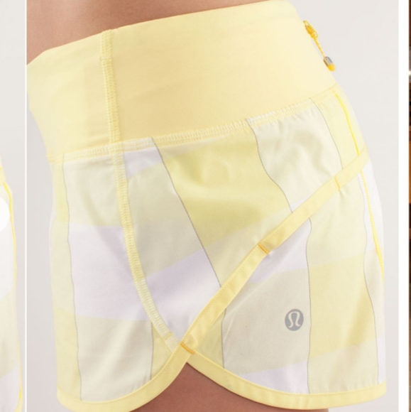 Lululemon Yellow Gingham Speed Shorts 4 - Picture 6 of 8
